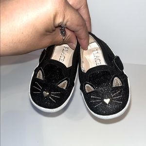 Black glitter 3-6 month baby shoes
